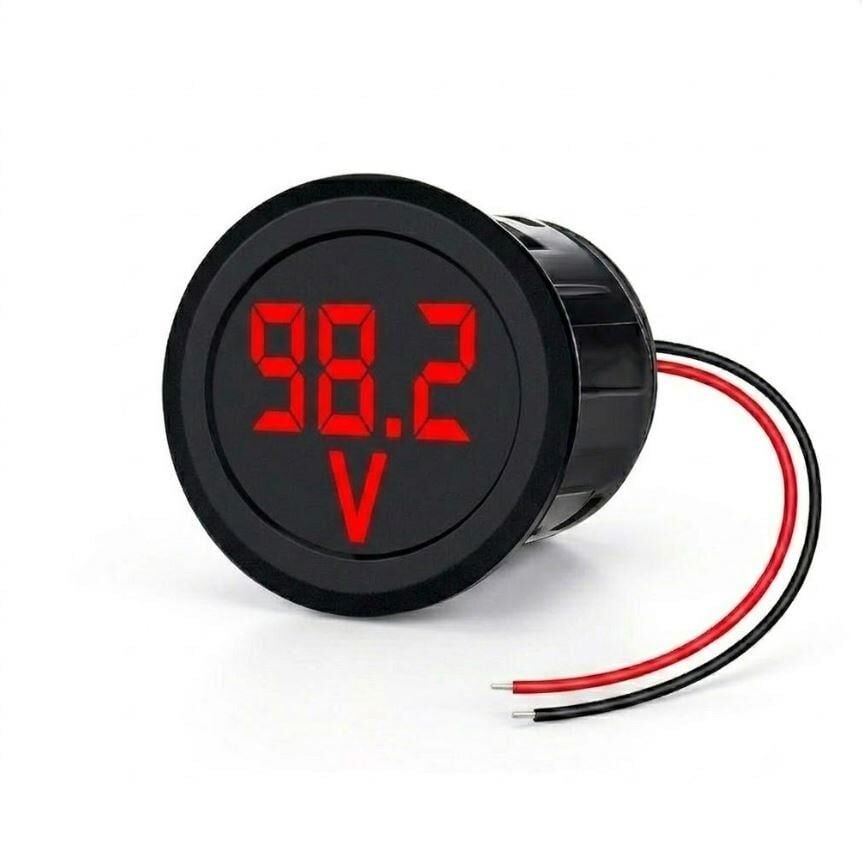 Voltmetre Dijital Kırmızı ( 4 ~ 100V DC ) Panel Tip Yuvarlak