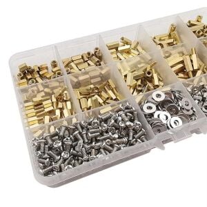 910 Adet M3 Metal Distans Vida Somun Pul Seti Aralıyıcı Stand off 13 Çeşit Şeffaf Çantada