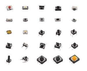 125 Adet Tact Switch Seti Dip Smd Kılıf 25 Farklı Çeşit Şeffaf Poşette
