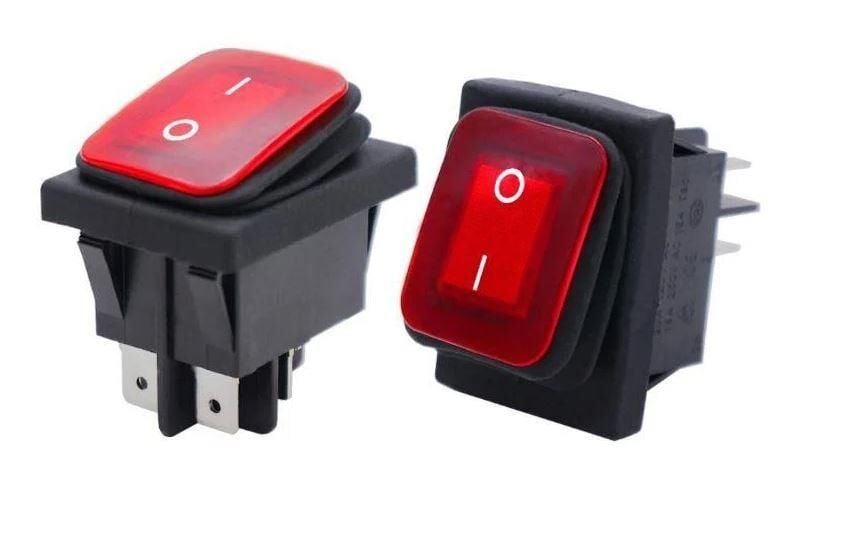 KCD2-201N-WR 16A On-Off Kırmızı Işıklı IP67  Büyük Anahtar
