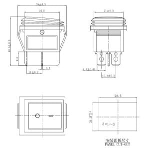 KCD2-201N-WR 16A On-Off Kırmızı Işıklı IP67  Büyük Anahtar