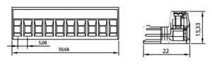 0/10 MR 5,08mm ERKEK mavi KABLO BİRLEŞTİRME  Klemens SBDK 5,08-KB/10 10610 MR