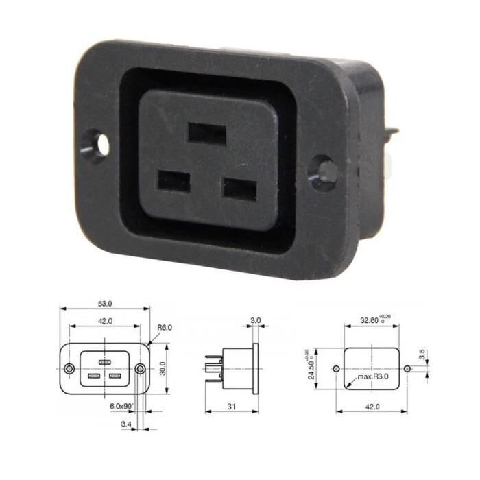 Power Şase Dişi Kulaklı Ups Tip Ic-215-A2-2 C19-Ac-06A