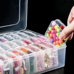 P-Serisi 24'lü Plastik Şeffaf Saklama Kutusu (24 Küçük + 1 Büyük Kutulu Set)