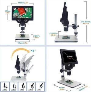Class CMS-071  Lcd Ekranlı Mikroskop 7 inch  12Mp masa tipi 1200x büyütme