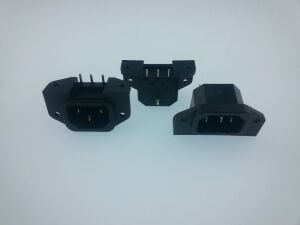 POWER ŞASE Tip ERKEK RONGFENG  90° PCB LEHİM Tip KULAKLI KET-3019 SS-7B