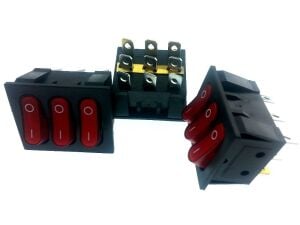 ANAHTAR BÜYÜK ON ~ OFF KIRMIZI ÜÇLÜ IŞIKLI 9 PİN   IC-135
