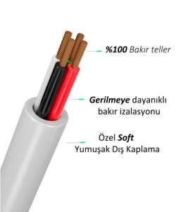 Noise NT300/BM300 Type-c Şarj ve Data Kablosu 3 metre 3A