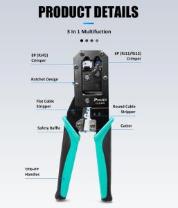 Proskit CP-376CN 6p 8p / Rj11 Rj12 Rj45 Plug Konnektör Kablo Sıkma Pensesi