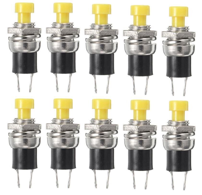 BUTON YUVARLAK  Metal 7mm SARI (PUSH SWITCH) DİAFON TİP  IC-177