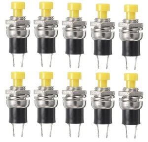 BUTON YUVARLAK  Metal 7mm SARI (PUSH SWITCH) DİAFON TİP  IC-177