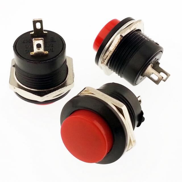 Buton Kırmızı Yuvarlak 16mm Ø R13-507 / IC-180A ( Yaylı Tip )