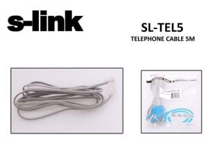 S-LİNK SL-TEL5 KÖKEN KABLO HER İKİ UCU JAKLI 5 mt