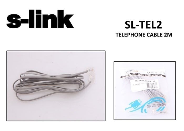S-LİNK SL-TEL2 KÖKEN KABLO HER İKİ UCU JAKLI  2 METRE