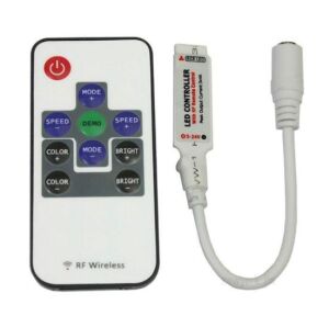 LED RGB Kontrol Devresi RF Plastik mini  10 butonlu 3x2A=6A