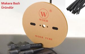 Woer 1,5 mm Siyah 200 Metre Isıyla Daralan Makaron
