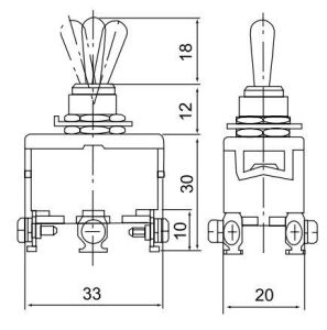TOGGLE SWİTCH CNTD  (C523B ) ON ~ OFF ~ ON 6 VİDA BACAK
