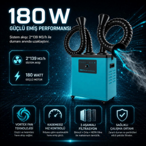 Bakon BK262 Çift Çıkışlı Duman Emici Sistem