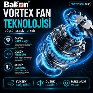 Bakon BK262 Çift Çıkışlı Duman Emici Sistem