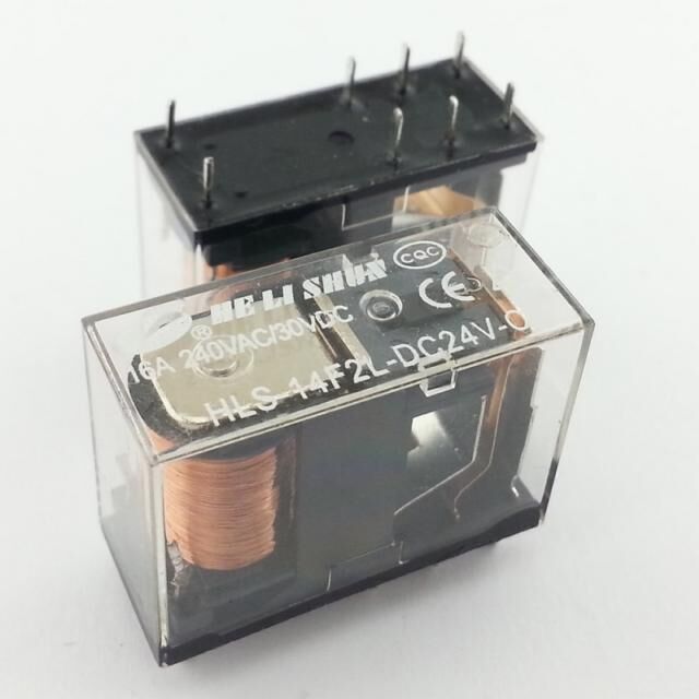 HELISHUN RÖLE HLS-14F2L-DC24V-C TEK KONTAK ŞEFFAF 16A (40619024.0000)