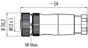 BİNDER  04 lü DİŞİ DÜZ SENSÖR Soketi M12  M14NF-S C.GAV 713 2 (9904301404 )