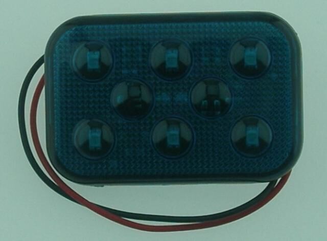 SANEL SBD12B6  12V 6 LEDLİ DİKDÖRTGEN  AYDINLATMA MAVİ