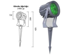 9 X 1 W GÜNIŞIĞI POWER LED DIŞALAN  ARMATÜR
