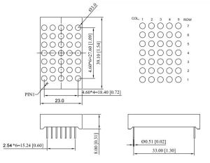 KPM-1057 ASRND 5x7-3 KIRMIZI KATOT DOTMATRİX 30mm