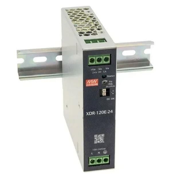 MEANWELL XDR-120E-24  24Vdc 5.0Amp    RAY TİPİ  120-24