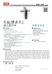 MEANWELL XDR-120E-24  24Vdc 5.0Amp    RAY TİPİ  120-24