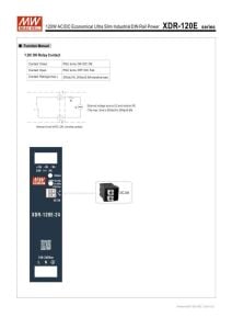 MEANWELL XDR-120E-24  24Vdc 5.0Amp    RAY TİPİ  120-24
