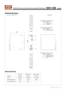 MEANWELL XDR-120E-24  24Vdc 5.0Amp    RAY TİPİ  120-24