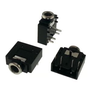 STEREO JAK 3,5mm DİŞİ PCB  3 Pin'li SOMUNSUZ SİYAH YATIK BÜYÜK !