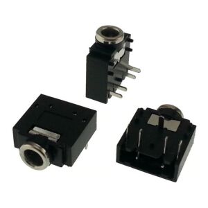 STEREO JAK 3,5mm DİŞİ PCB  3 Pin'li SOMUNSUZ SİYAH YATIK BÜYÜK !