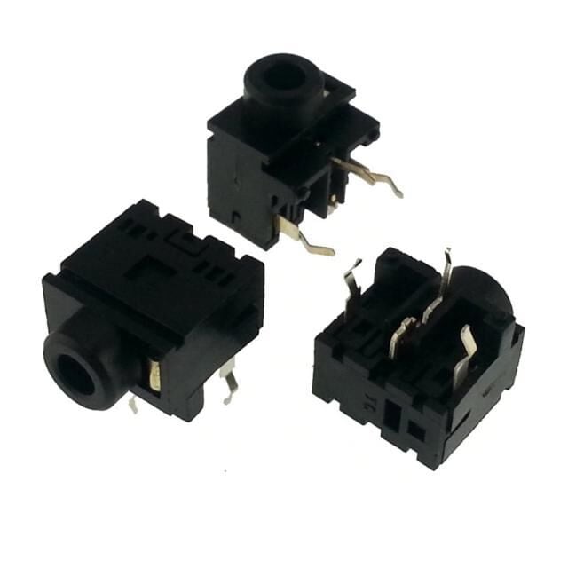 STEREO JAK 3,5mm DİŞİ PCB  3 Pin'li SOMUNSUZ SİYAH YATIK BÜYÜK !