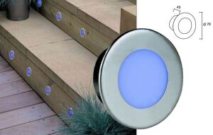 BRD 25447M 12 SMD LEDLİ İNOX  MAVİ YUVARLAK  YELKEN SERİSİ