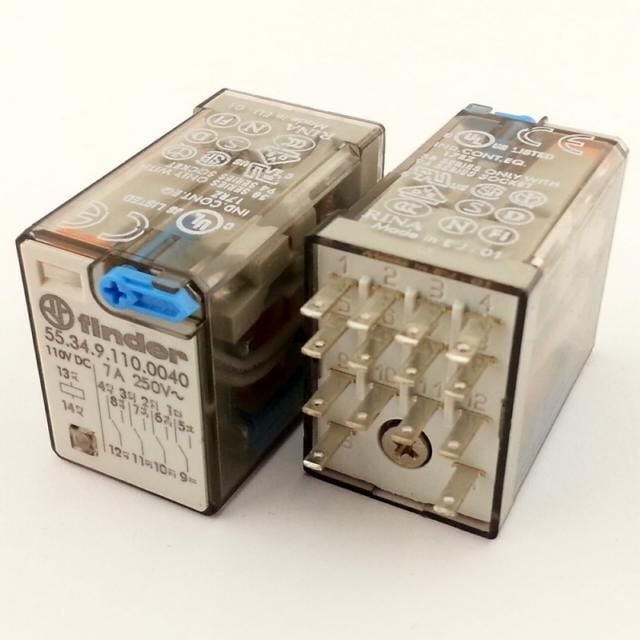 Finder Röle 55.34.9.110.0040 110v 7a Dc 4 Kontak Kilitli Test Butonu ve Hata Göstergeli