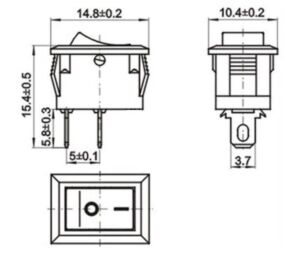 ANAHTAR MİNİ ON ~ OFF BEYAZ IŞIKSIZ 2 Pin  9x13mm  IC-125B