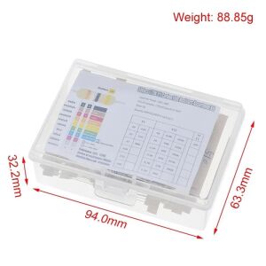 Direnç Seti 1/2W Karbon Film %5  300 Adet 30 Çeşit Şeffaf Çantada
