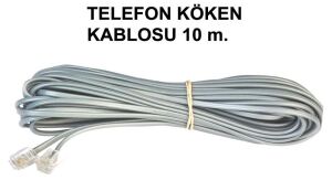 KÖKEN KABLO HER İKİ UCU JAKLI 10 mt (SİYAH-BEYAZ-GRİ)