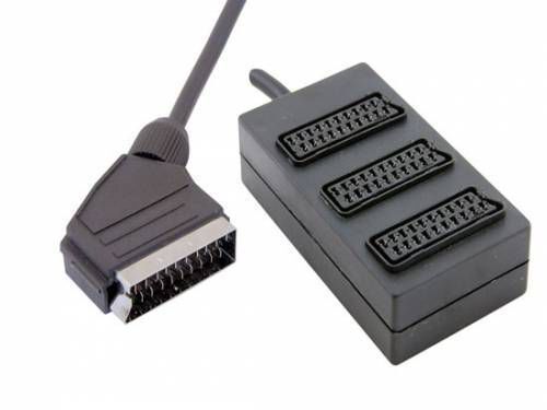 TV SCART DAĞITICI 3 lü oval 30 cm KABLO SEÇİCİLİ ZE-4093-1 TENON