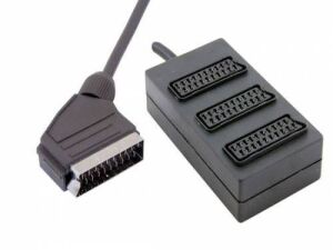 TV SCART DAĞITICI 3 lü oval 30 cm KABLO SEÇİCİLİ ZE-4093-1 TENON