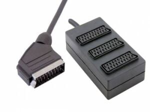 TV SCART DAĞITICI 3 lü oval 30 cm KABLO SEÇİCİLİ ZE-4093-1 TENON