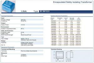 Trafo  EL-KOM 1,5VA 0-15V mavi RN130325