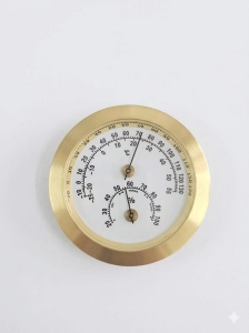 ANALOG SARI YUVARLAK ISI NEM ÖLÇER BİMETAL TERMOMETRE  -25+55C / %20-100 nem çap:50mm