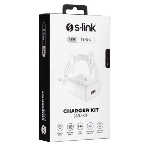 S-Link SL-EC40T 5V 2400MA Android Type C Şarj Kablosu Hızlı Şarj Adaptörü ve Data Kablosu