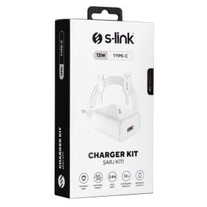 S-Link SL-EC40T 5V 2400MA Android Type C Şarj Kablosu Hızlı Şarj Adaptörü ve Data Kablosu