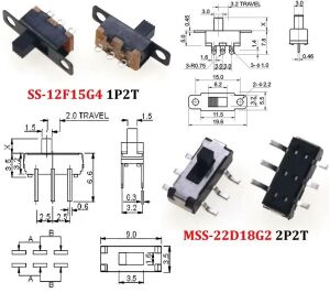 70 Adet Sürgülü Anahtar Switch Seti Smd Dip 8 Çeşit Şeffaf Çantada