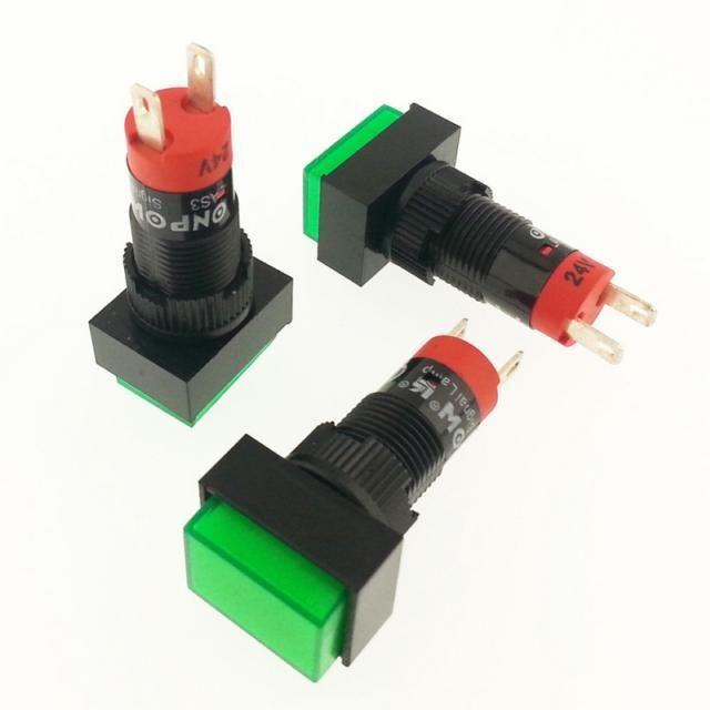 Onpow LAS3J-D/G 24V Yeşil M10 Sinyal Lambası Dikdörtgen