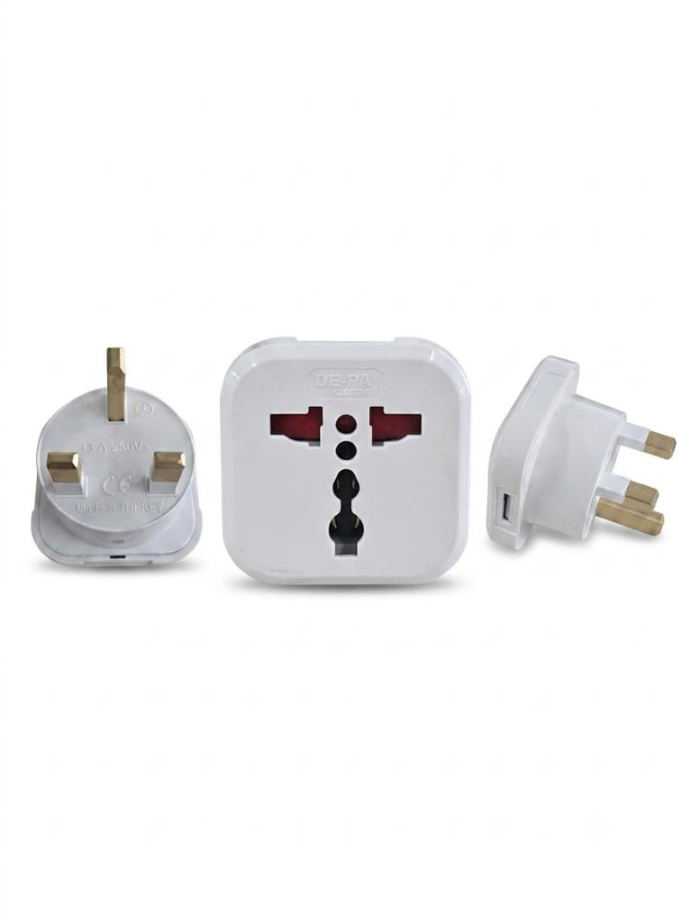 POWER ÇEVİRİCİ ADAPTÖR İNGİLİZ  TOPRAKLI  DE-PA 11008